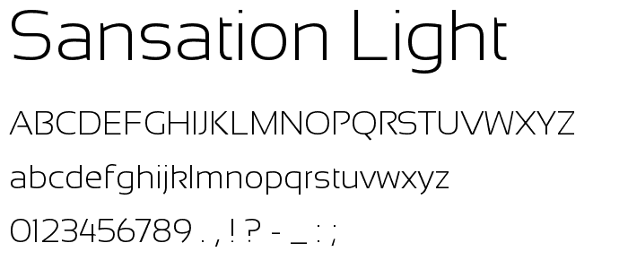 Sansation Light font